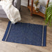 Nautical Blue Varigated Stripe Edge Recycled Yarn Rug 2X3 Ft