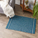 Teal Varigated Stripe Edge Recycled Yarn Rug 2X3 Ft