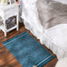 Teal Varigated Stripe Edge Recycled Yarn Rug 2X3 Ft