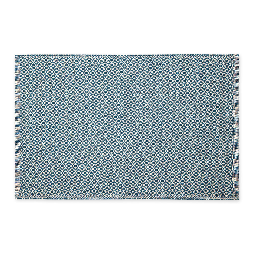 Teal Diamond Recycled Yarn Rug 2X3 Ft