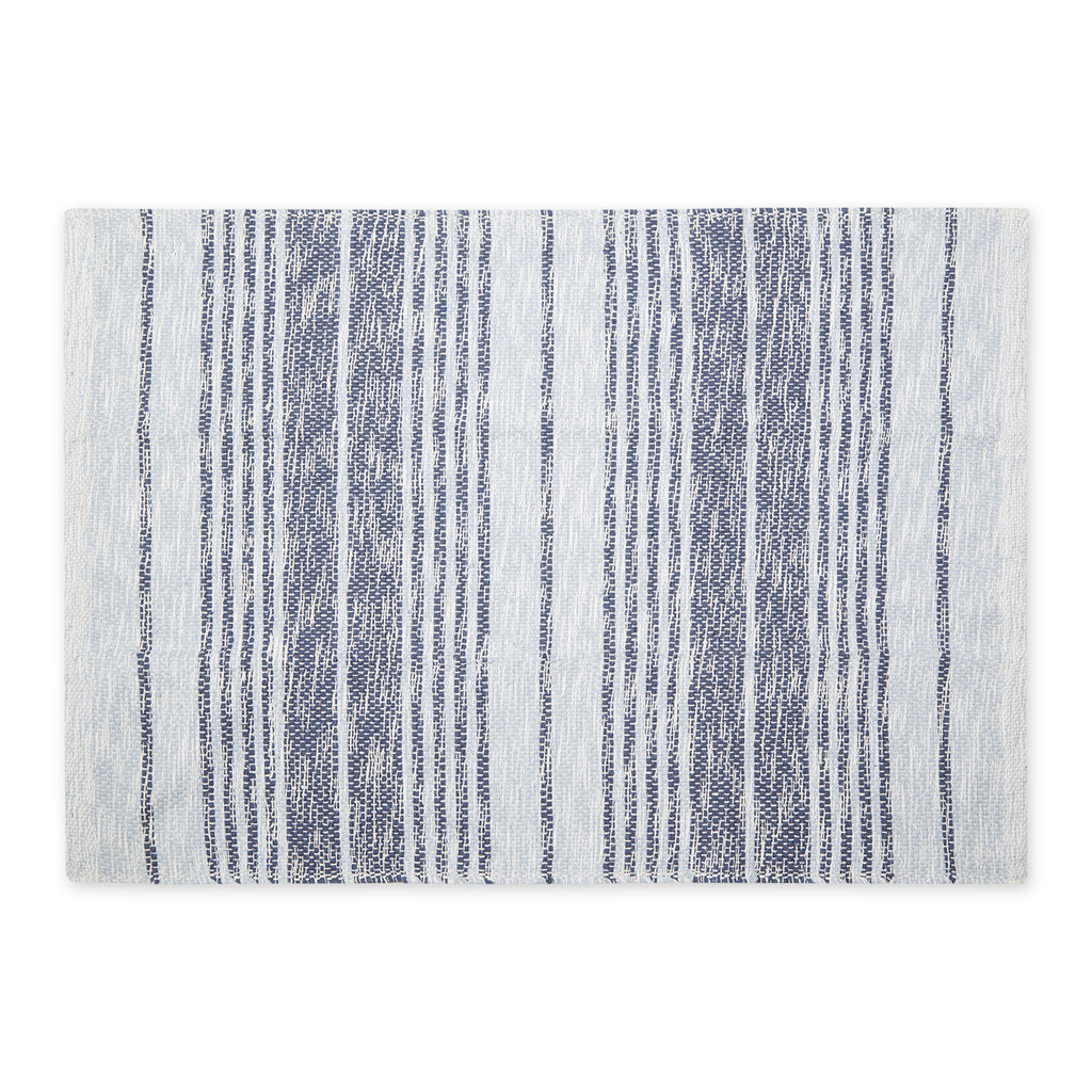 Variegated Stonewash Blue Recycled Yarn Rug 2X3 Ft