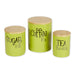 Avocado Coffee/Sugar/Tea Ceramic Canister Set