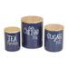 Nautical Blue Coffee/Sugar/Tea Ceramic Canister Set