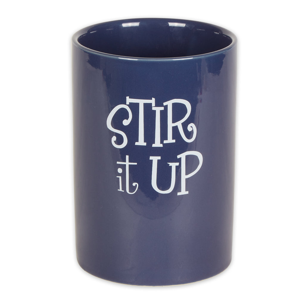 Nautical Blue Stir It Up Ceramic Utensil Holder