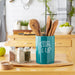 Teal Stir It Up Ceramic Utensil Holder