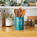 Teal Stir It Up Ceramic Utensil Holder