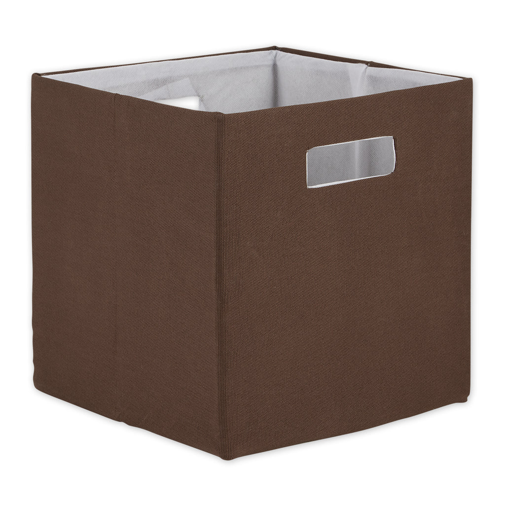 Polyester Cube Solid Bark Brown Square 11 x 11 x 11