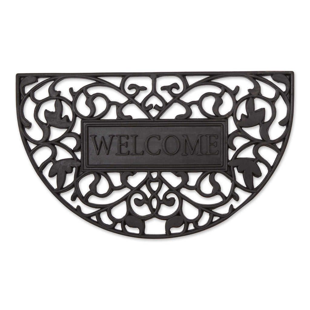 Welcome Ivy Scroll Half Moon Rubber Doormat