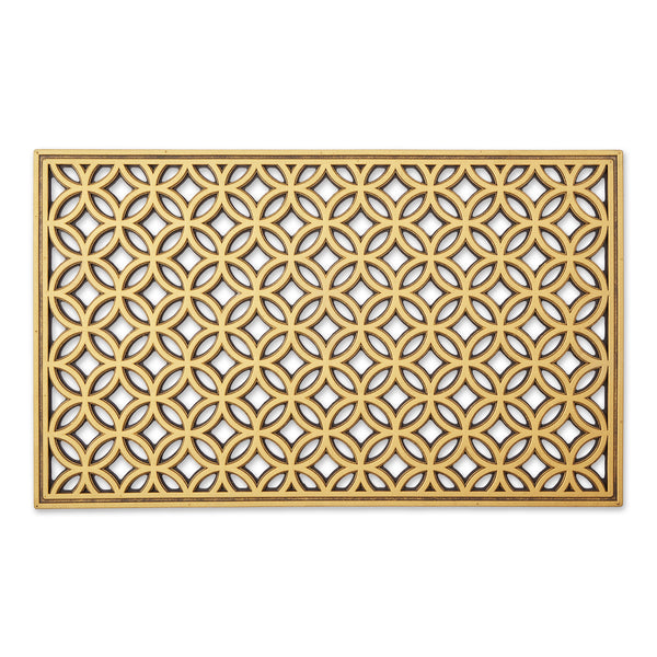 Gold Painted Double Ring Rubber Doormat