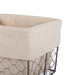 Rustic Bronze Chicken Wire Natural Liner Basket