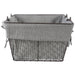 Rustic Bronze Chicken Wire Black/White Ticking Stripe Egg Basket