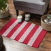 Red/White Stripe Rag Rug 2X3 Ft