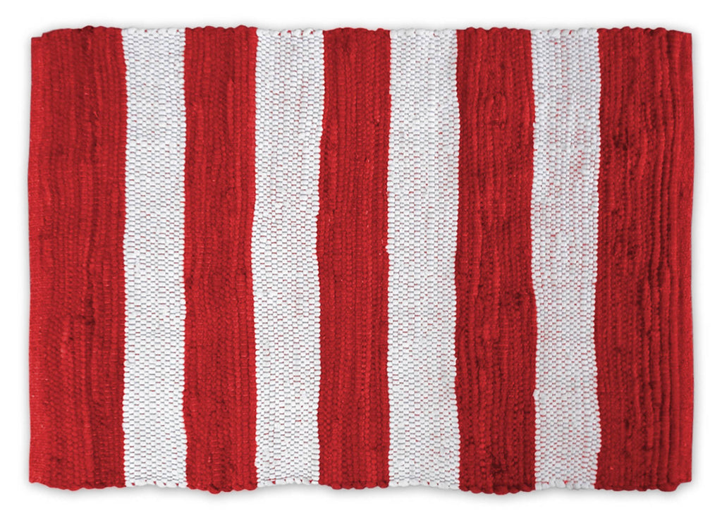 Rag Rug Red/White Stripe 4X6