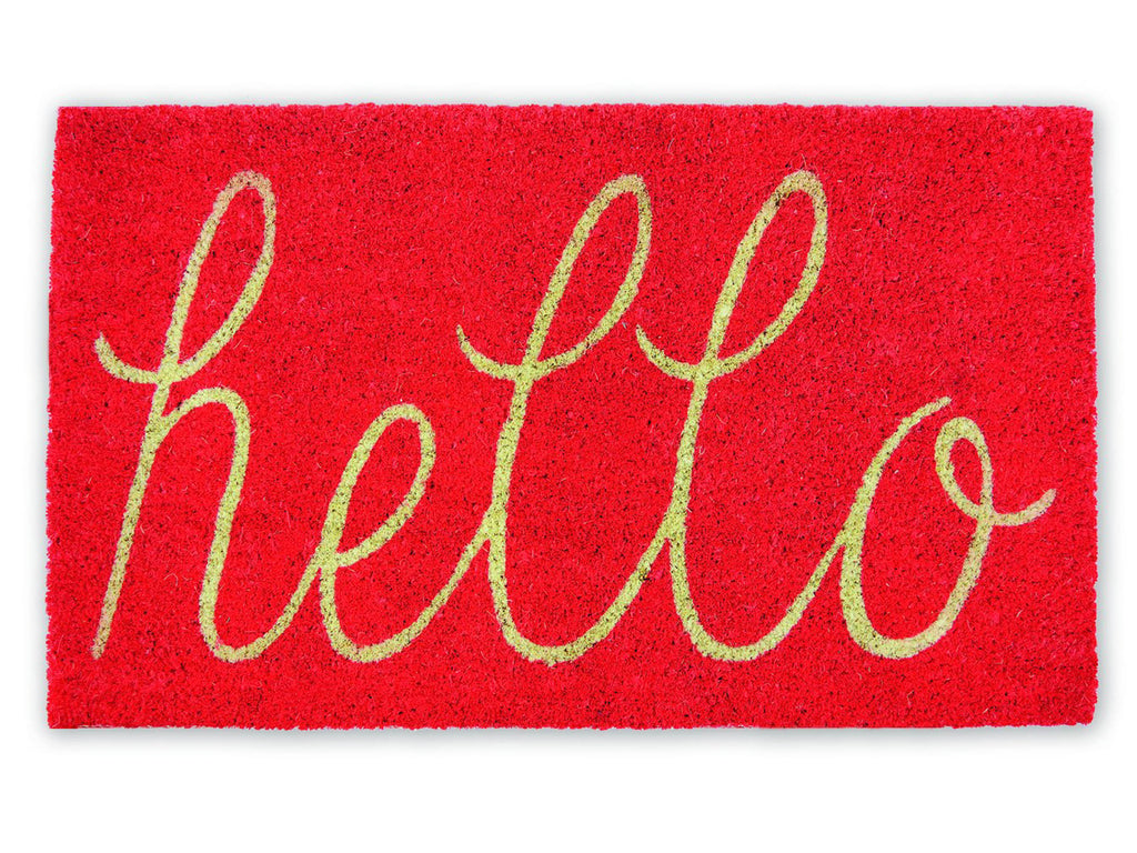 Coral Hello Doormat