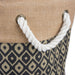 Ikat Black Rectangle Medium Burlap Bin