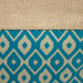 Burlap Bin Ikat Teal Round Small