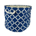 Lattice Navy Round Medium Polyester Bin