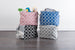 Lattice Navy Rectangle Medium Polyester Bin