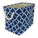 Lattice Navy Rectangle Small Polyester Bin