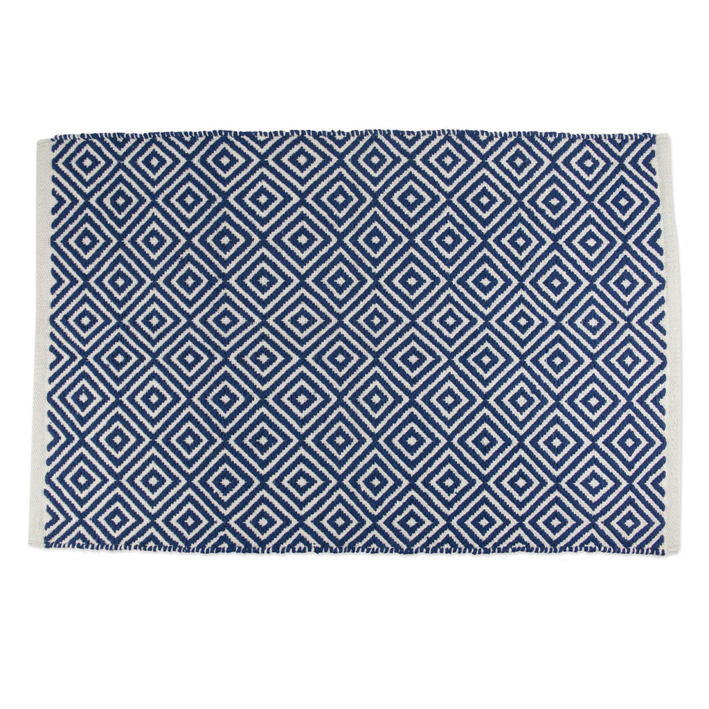 Nautical Blue Diamond Rug 2X3 Ft