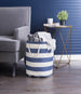 Stripe Nautical Blue Round Medium Paper Bin