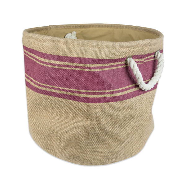 Burlap Bin Border Wine Round Large