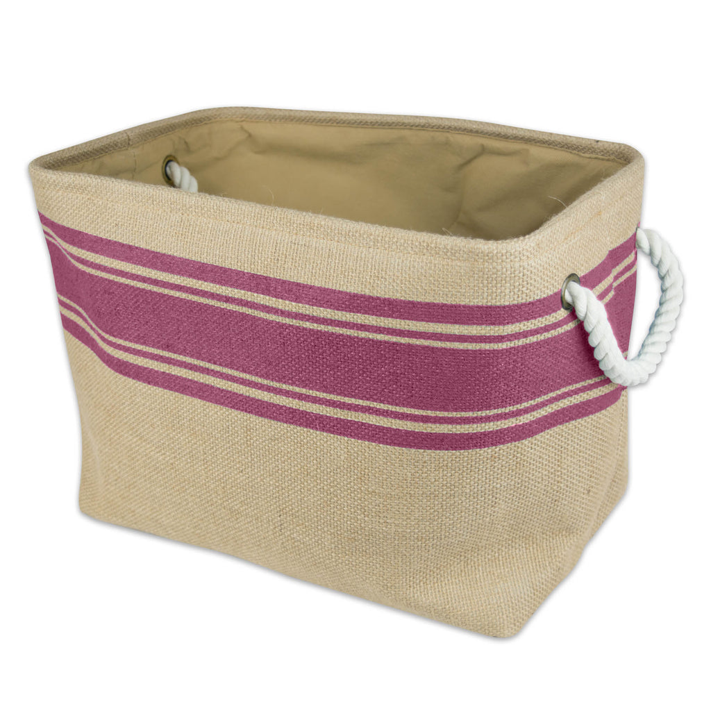 Burlap Bin Border Wine Rectangle Medium