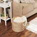 Burlap Bin Lattice Gray Round Medium