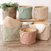 Burlap Bin Lattice Gray Round Medium