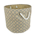 Burlap Bin Lattice Gray Round Medium