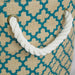 Burlap Bin Lattice Teal Round Small