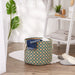 Burlap Bin Lattice Teal Round Small