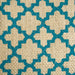 Burlap Bin Lattice Teal Round Small