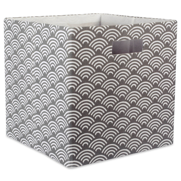 Polyester Cube Waves Gray Square 11 x 11 x 11