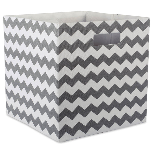 Polyester Cube Chevron Gray Square 11 x 11 x 11