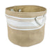 Burlap Bin Border White Round Small