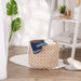 Burlap Bin Lattice White Round Large