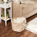 Burlap Bin Lattice White Round Large