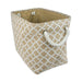 Burlap Bin Lattice White Rectangle Large 17.5 x 12 x 15