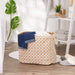 Burlap Bin Lattice White Rectangle Large 17.5 x 12 x 15