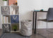 Lurex Gray/Silver Round Medium Paper Bin