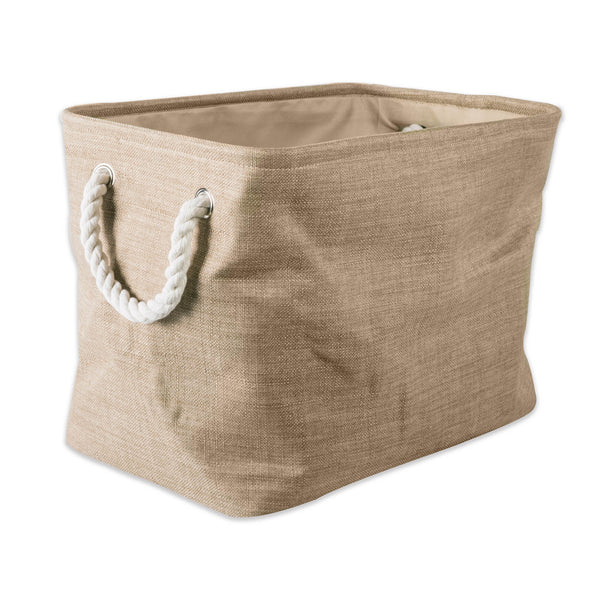 Polyester Bin Variegated Taupe Rectangle Medium 16 x 10 x 12