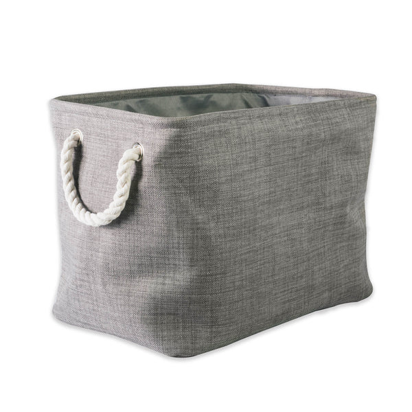 Polyester Bin Variegated Gray Rectangle Medium 16 x 10 x 12