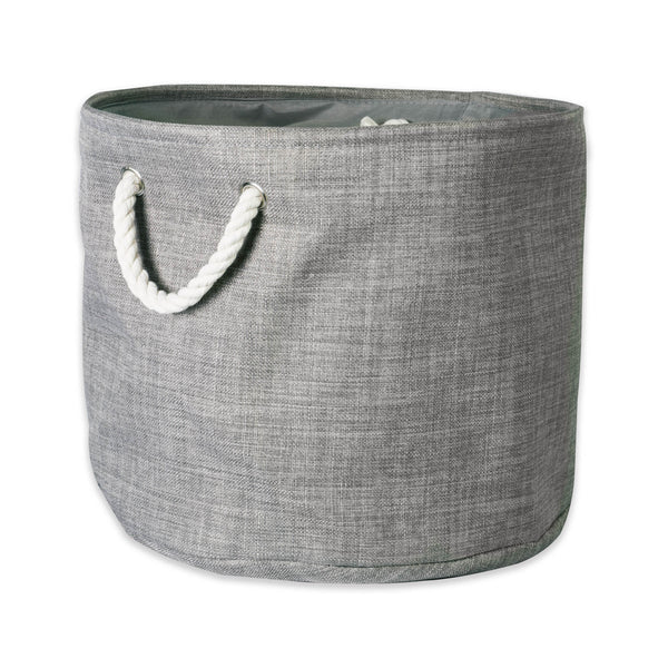 Variegated Gray Round Medium Polyester Bin