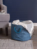 Variegated Blue Round Medium Polyester Bin