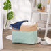 Burlap Bin Diamond Aqua Rectangle Large 17.5 x 12 x 15