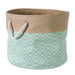 Burlap Bin Diamond Aqua Round Small