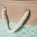 Burlap Bin Diamond Aqua Round Small