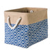 Burlap Bin Diamond Navy Rectangle Small