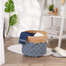 Diamond Navy Round Medium Burlap Bin